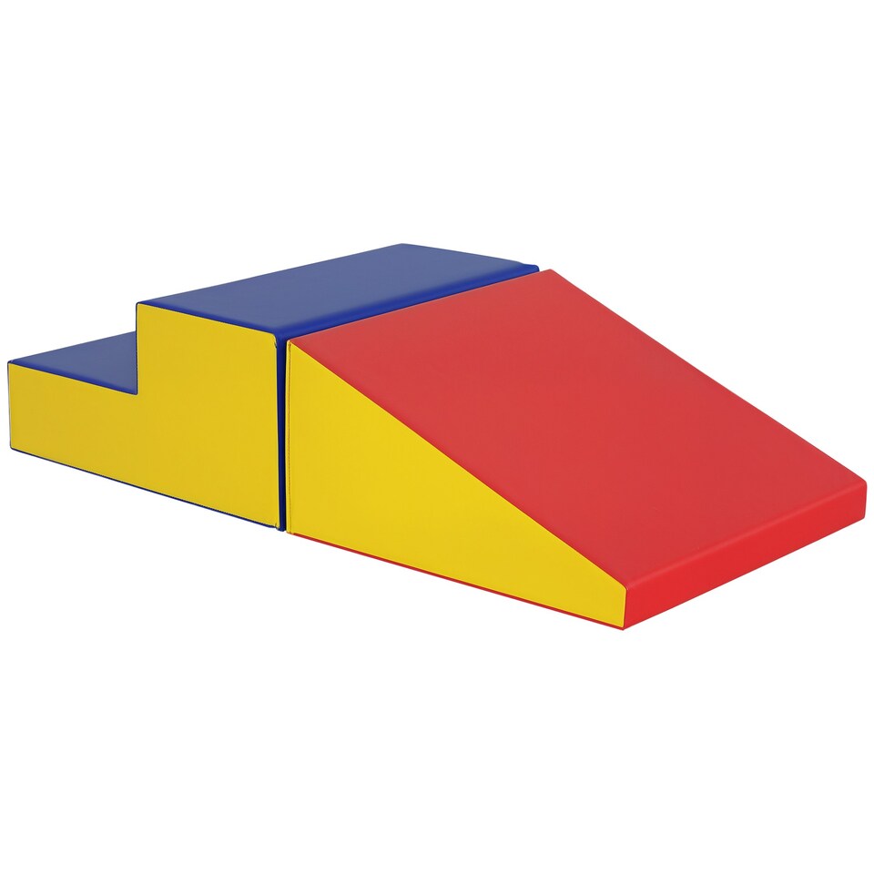 image 1 of HOMCOM 2-Piece Soft Playset for Toddlers, Climb, Crawl, Red