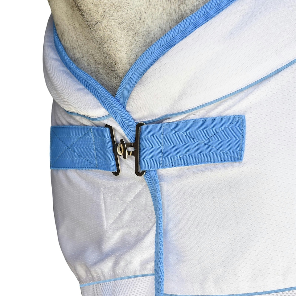 image 1 of Weatherbeeta Air-Tec Standard-Neck Horse Cooler Rug - White/Blue - 6´ 6"