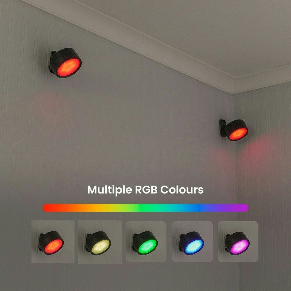 image 1 of ValueLights Marshall Pair of Matte Black Wall Light and Integrated LED 10W Warm White 3000K Bulb