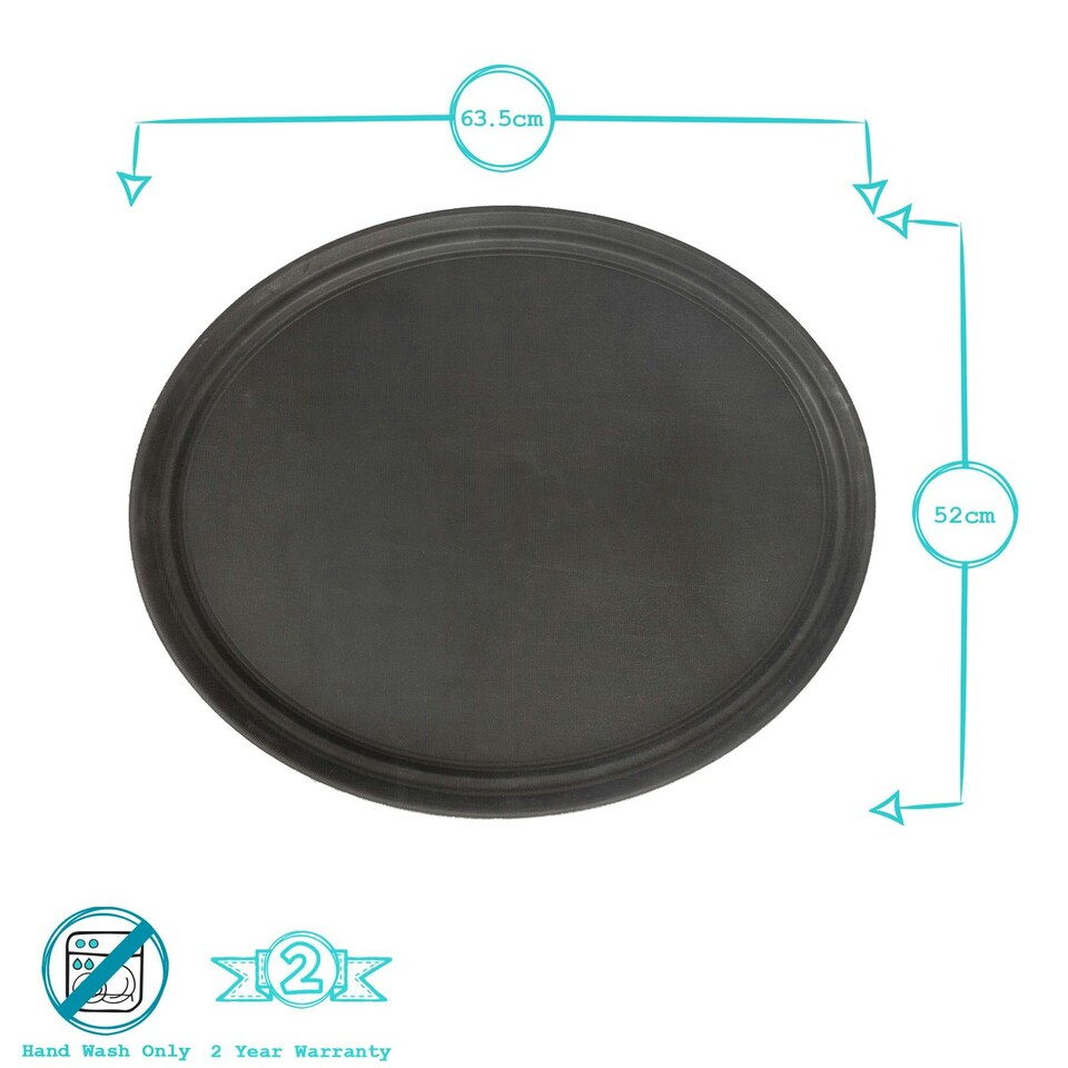 image 1 of Argon Tableware Oval Non-Slip Serving Tray - 63.5cm x 52cm - Black Black