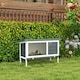 image 6 of PawHut Rabbit Hutch, Guinea Pig Hutch Outdoor Cage w/ Asphalt Roof, Green