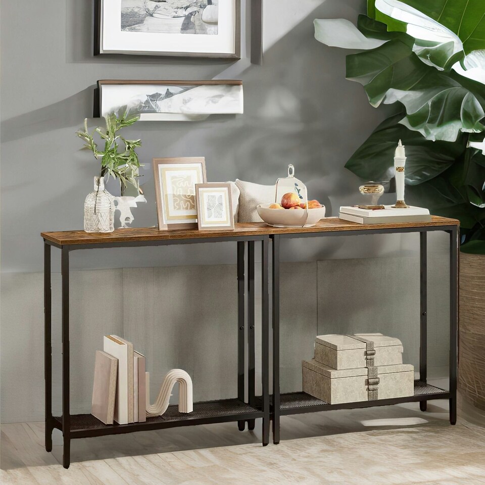 image 1 of Slim Hallway Console Table Brown