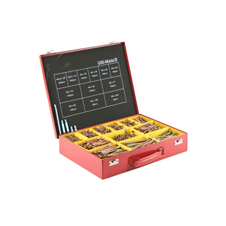 image 1 of Ulti-Mate Woodscrews Pozisquare Double Csk Zyp Ce - | Red | Standard
