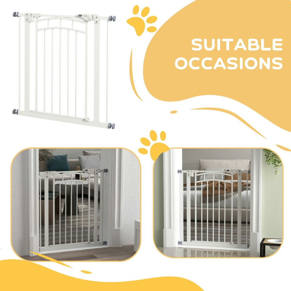 image 1 of Pressure Fit Safety Gate w/ Auto Closing Door, for Small, Medium Dogs, 74-80cm
