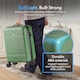 image 3 of Vonhaus Hard Shell Suitcase Set 3 Piece with TSA Lock | Green | Green
