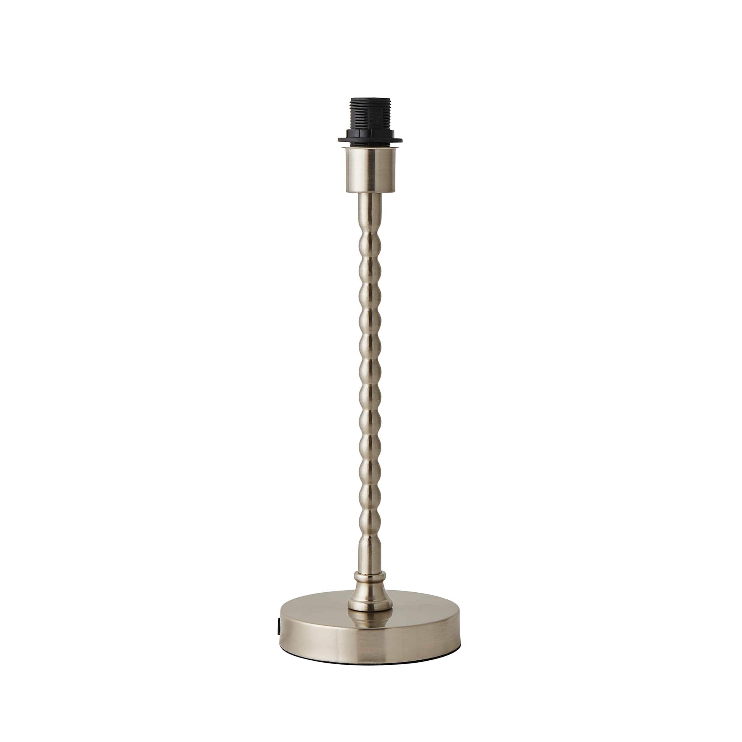 ValueLights Maeve Brushed Chrome Bobbin Bobbled Metal Table Lamp Base Silver
