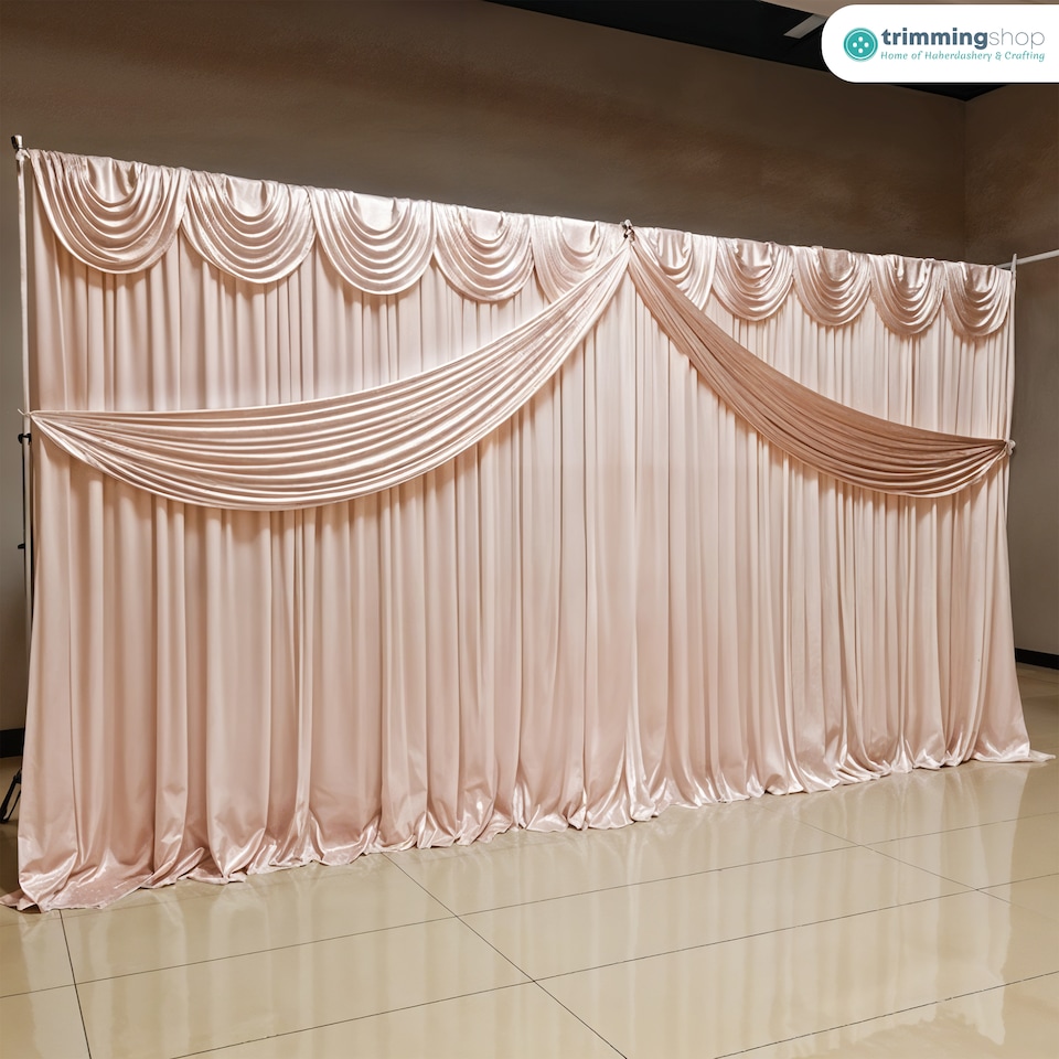 image 1 of 3M Ice Silk Wedding Drapery, Detachable Backdrop Curtain - 1pc