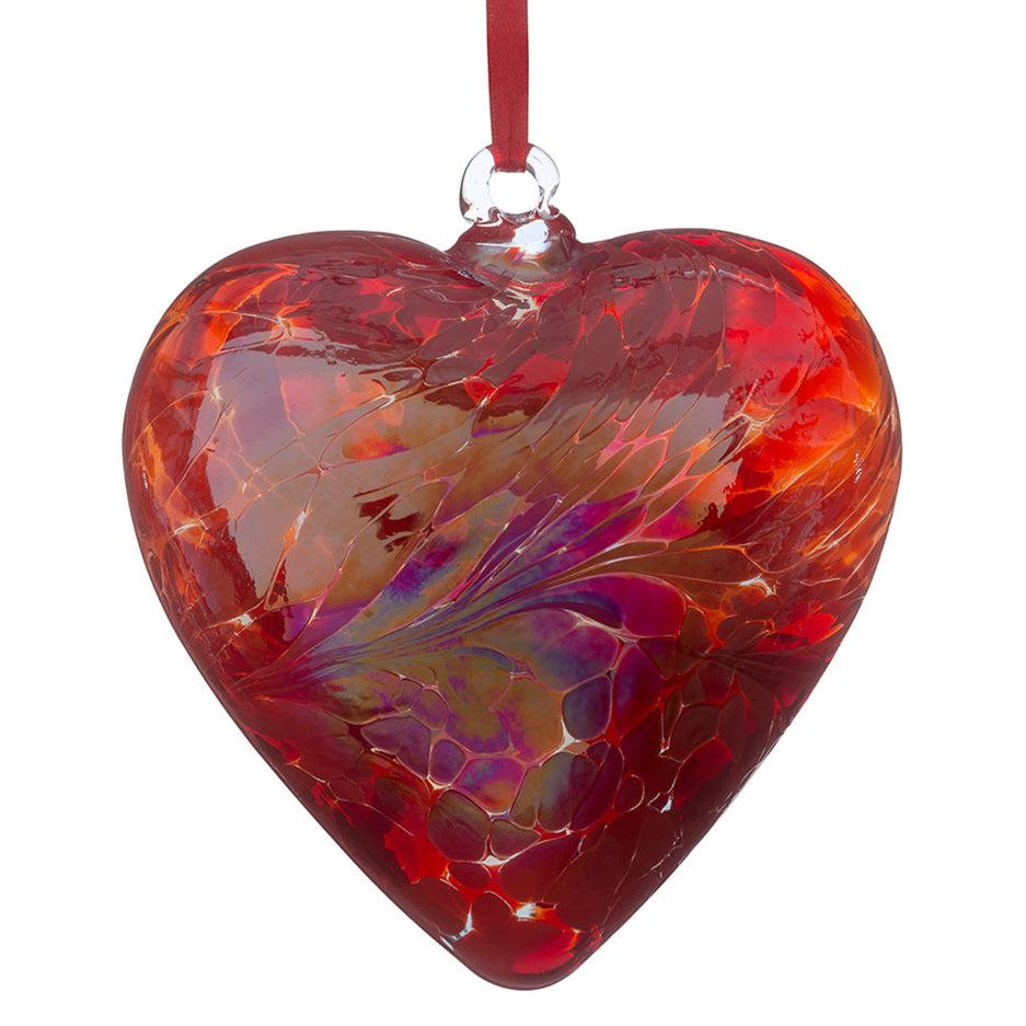 Sienna Glass 12cm Friendship Heart Red in White