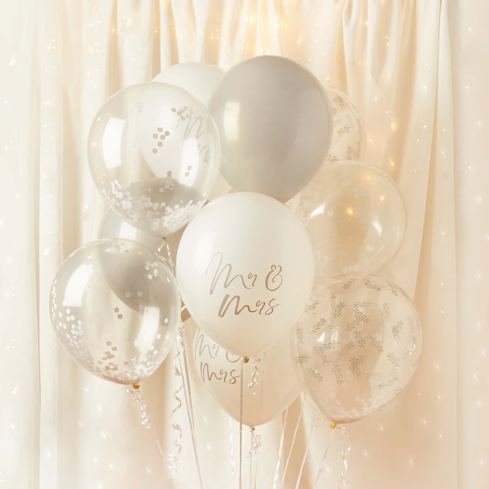 image 1 of Mr & Mrs Balloon Bundle 12pk HBGP144 | Multi