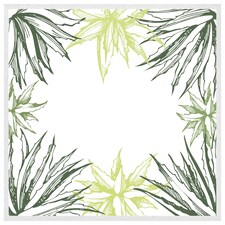 Green leaf border (Picture Frame) White | XL
