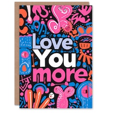 Abstract Bold Love You More Anniversary Valentines Day Card