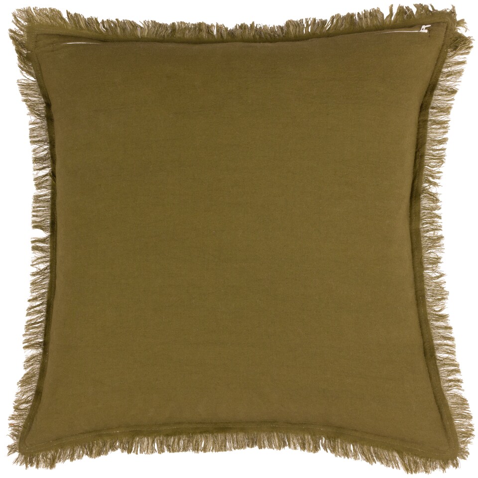 image 1 of Yard Jaye Cotton Velvet Cushion, Moss, 45 x 45cm