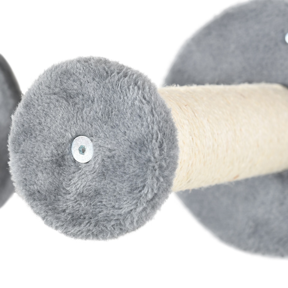 image 1 of PawHut 5Pcs Cat Wall Furniture with Perch, Cat House, Scratching Post, Wall-Mounted Cat Tree for Indoor Kittens - Grey