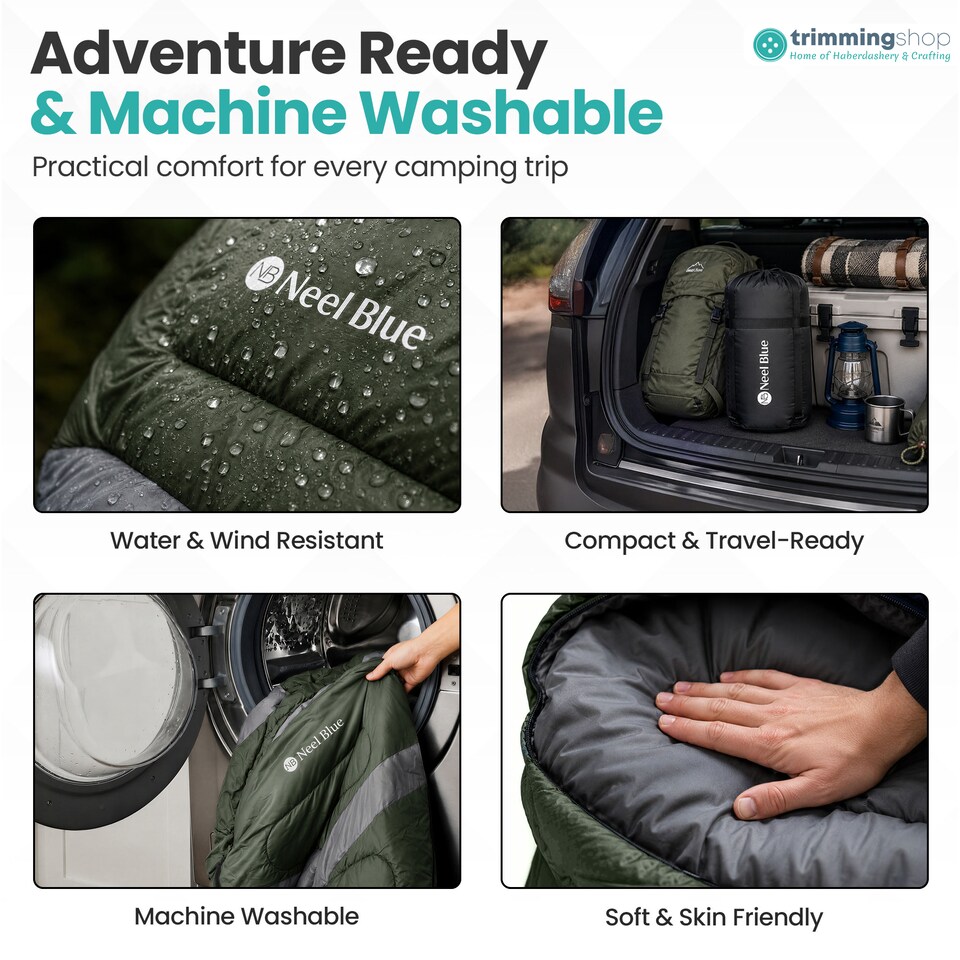 image 1 of 4 Season Waterproof Backpacking Sleeping Bag for Single Adults - 6ft