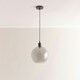 image 3 of ValueLights Bellamy Smoked Glass Globe Matte Black Single Ceiling Pendant Light Black