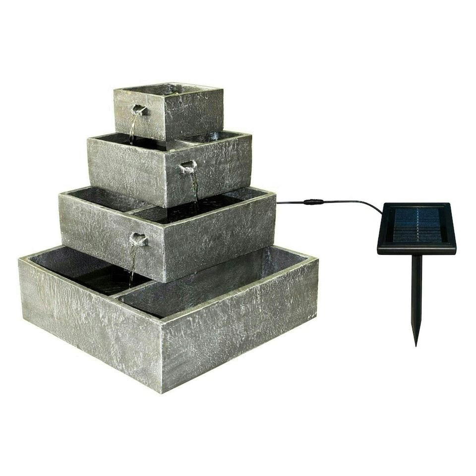 image 1 of Primrose Perth Solar 4 Tier Herb Planter Cascading Water Feature 42cm
