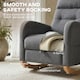 image 5 of HOMCOM Upholstered Rocking Chair with Retractable Footrest Grey