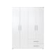 image 1 of Adore Matt White 4 Door 2 Drawer Combi Wardrobe with Shelves White