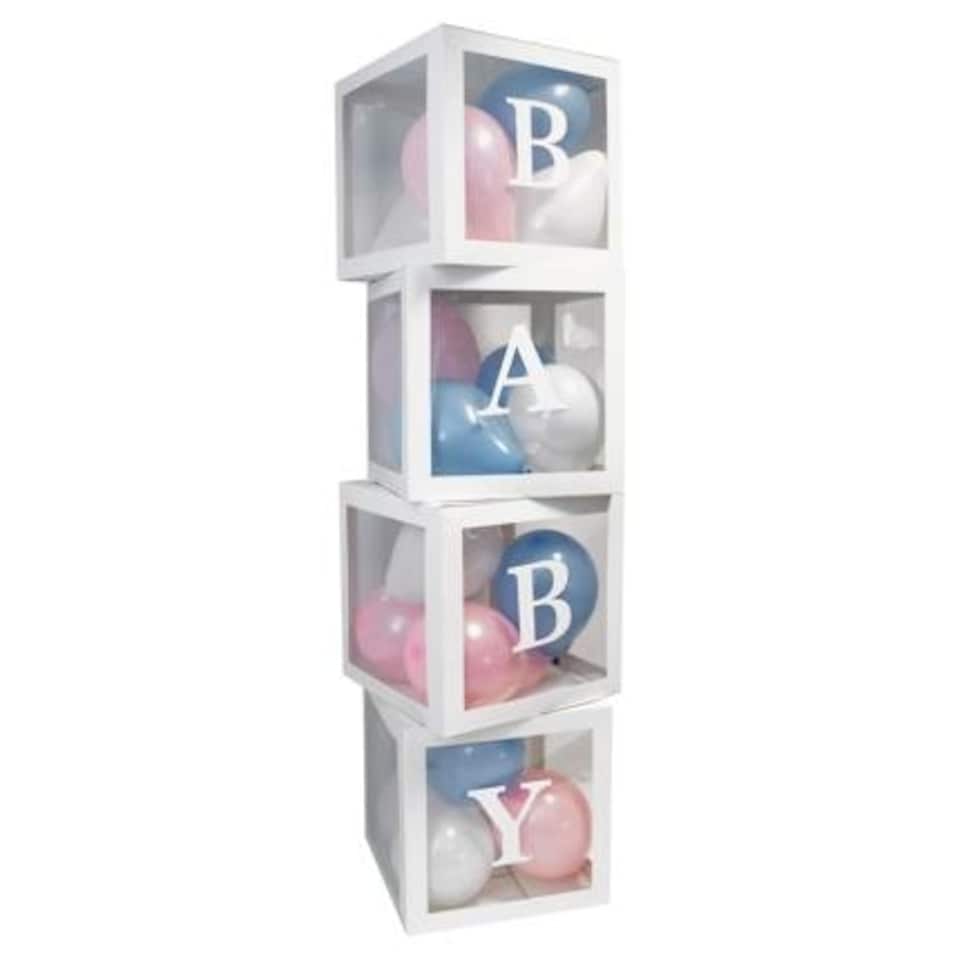 image 1 of Pack of 4 BABY Stackable Boxes With Balloons