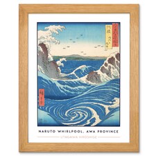 Utagawa Hiroshige Naruto Whirlpool Awa Province Art Wood Framed Wall Art Print