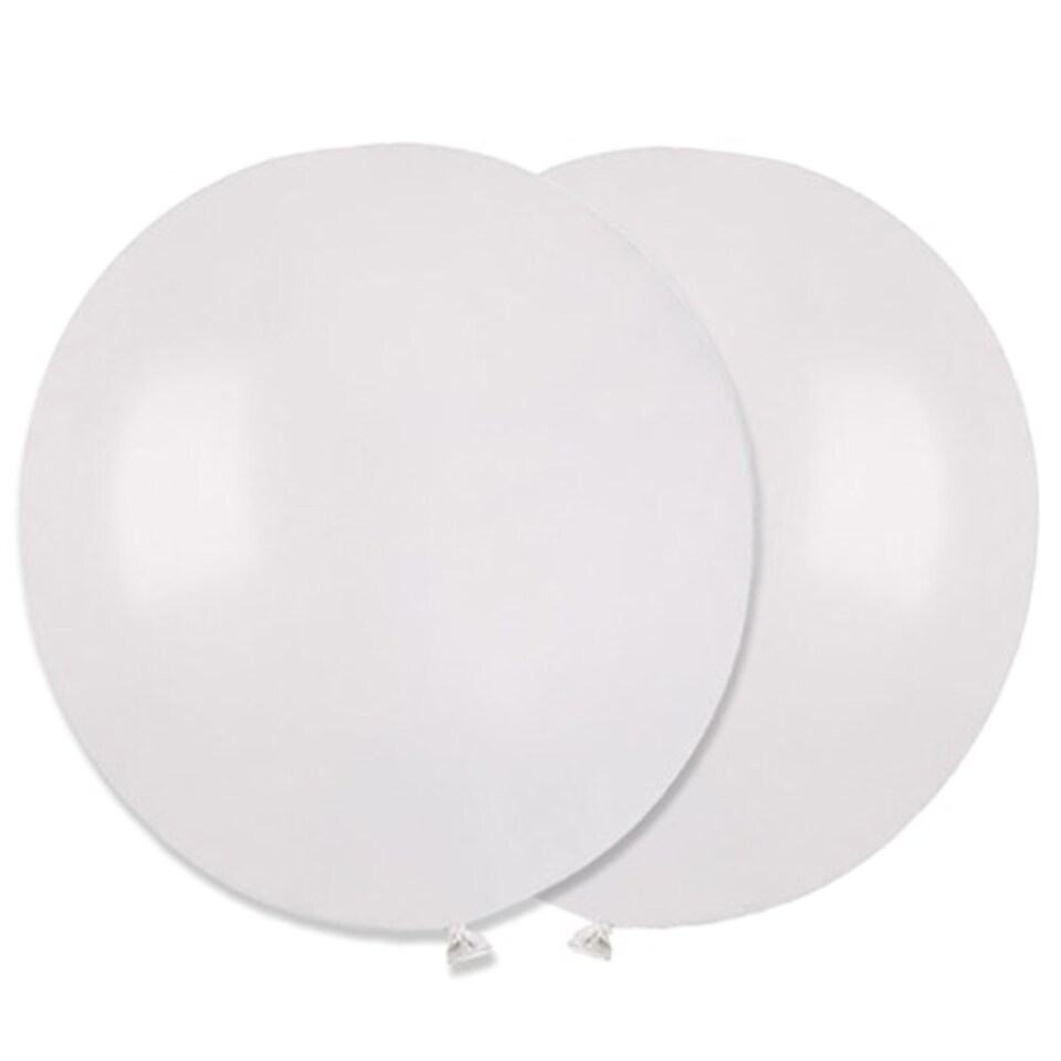 Metallic White Bio Latex Balloons 48cm / 19 in - Pack of 25