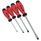 image 6 of 7pc Screwdriver Set Slotted Flat And Pozi Headed With Soft Grip Handles