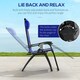 image 3 of Outsunny Zero Gravity Lounger Chair, Folding Reclining Patio Chair with Padded Seat, Cup Holder, Soft Cushion and Headrest for Poolside, Camping, Blue | Blue | Blue