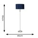 image 2 of ValueLights Maggie Chrome Candlestick Floor Lamp Navy Velvet Shade & Bulb | Blue