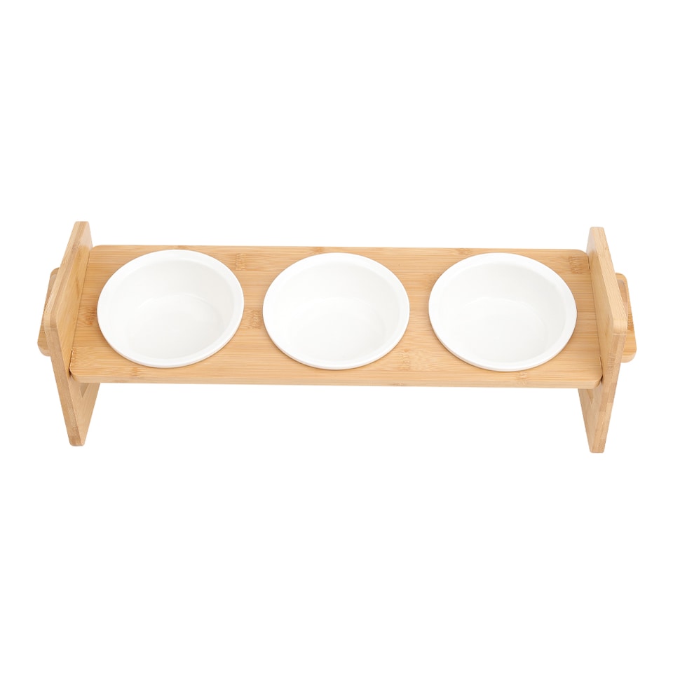 image 1 of Living and Home Height Adjustable Pets Feeder Bowl for Cats & Dogs | Brown