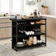 image 3 of COSTWAY Industrial Wine Bar Cabinet Kitchen Storage Sideboard Black Black