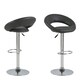 image 1 of Plump Dark Grey Swivel Bar Stool with Open Back