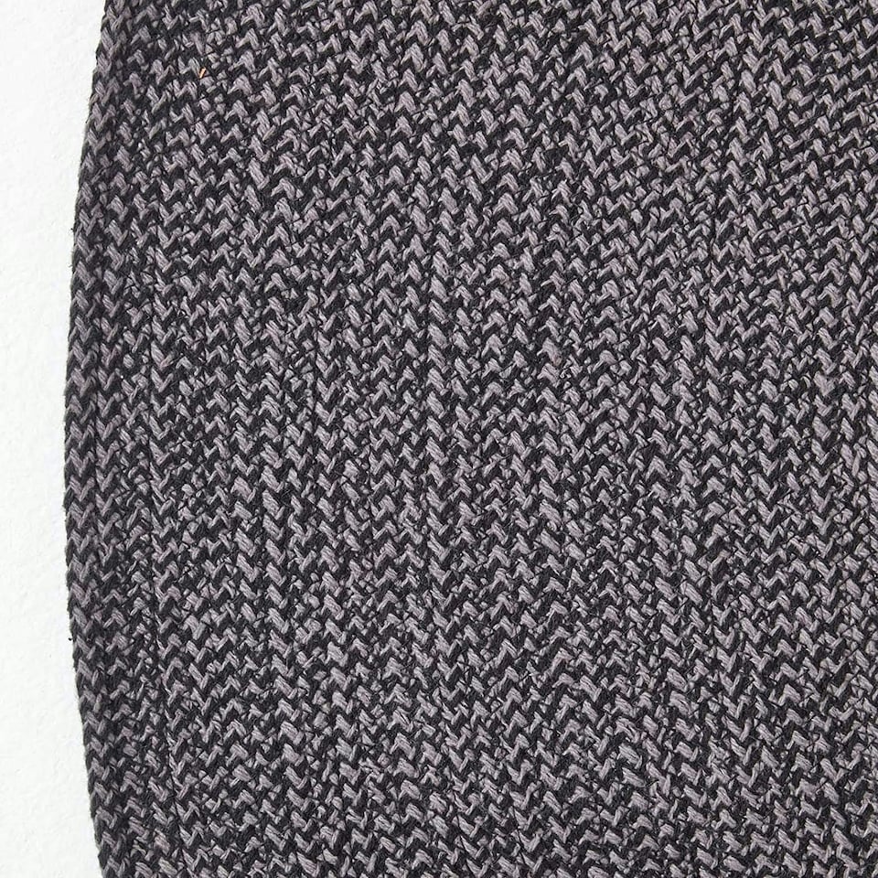 image 1 of Homescapes Grey and Black Melange Braided Rug - 150 cm Round | Grey | 150 cm Round