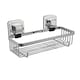 image 6 of Showerdrape Pushloc Chrome Steel Suction Wall Mounted Rectangular Basket | Chrome | Chrome | 1