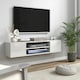 image 2 of HOMCOM Floating TV Unit for 60" TVs W/ Shelves and Cabinets, White