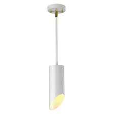 Quinto 1 Light Pendant - White Aged Brass, E27