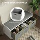 image 5 of HOMCOM Shoe Bench with Seat, Shoe Storage Bench Fabric Drawers, Grey White