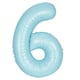 image 1 of Matte Powder Blue Number 6 Helium Foil Giant Balloon 86cm / 34 in