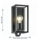 image 7 of Set of 2 Brandon - Black Motion Sensor Outdoor Wall Lights Black | Clear