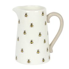 Ceramic All Over Bee Print Jug Vase - 18cm