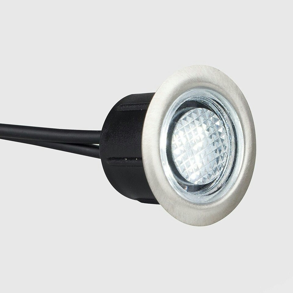 image 1 of ValueLights Decking Lights 20 Pack Silver Outdoor Decking Light With Extension White 40mm Chrome