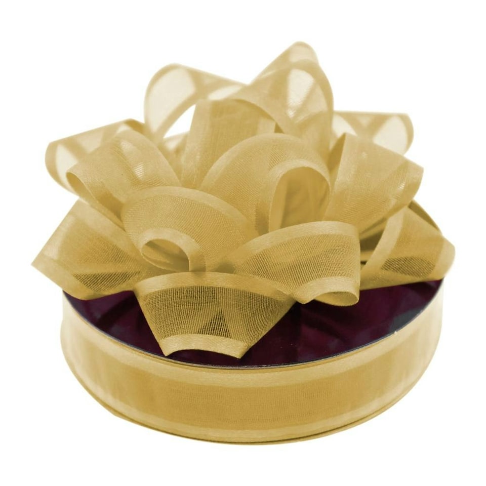 image 1 of Pack of 12 Organza Ribbons Gold