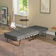 image 2 of HOMCOM Folding Bed with Mattress Foldable Guest Bed on Wheels w/ Cover Dark Grey