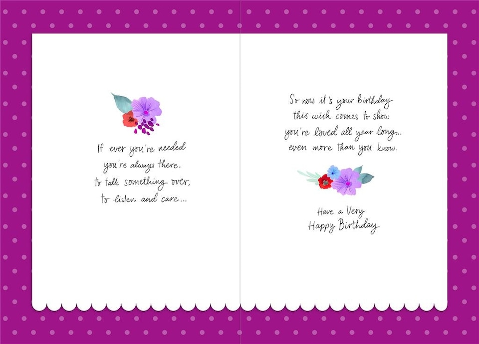 image 1 of Willow Floral Bouquet Sister Birthday Card
