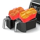 image 7 of SPARES2GO Silicone Basket Drawer Liners for Ninja AF300UK AF400UK AF451UK Air Fryer (Pack of 2, Red)
