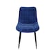 image 2 of Set of 6 Nova Modern Velvet Dining Chair Padded Seat Metal Legs (Blue)