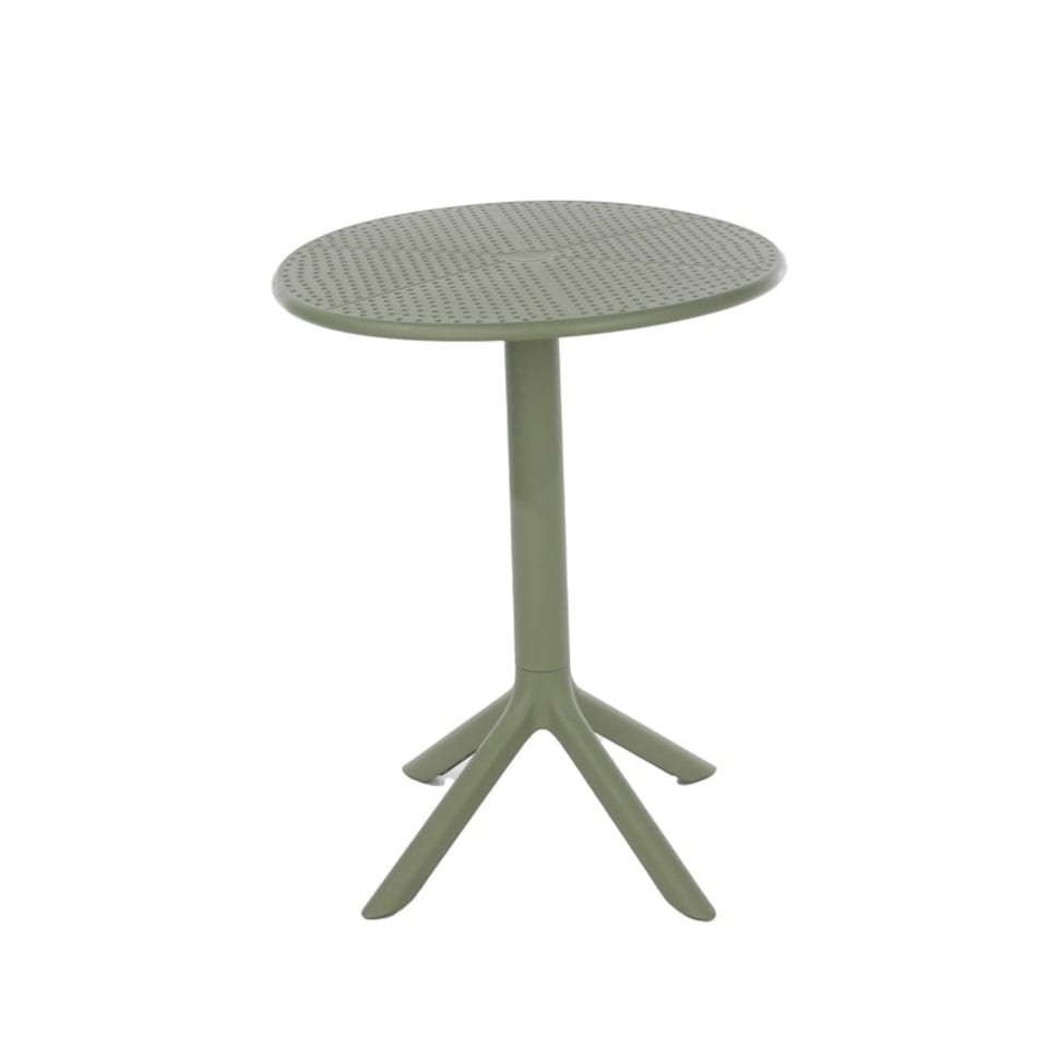 image 1 of Rimini Lattice Bistro Table and 2 Armchair Set - Plastic/Metal - L60 x W60 x H84 cm - Moss Green - Partially Assembled