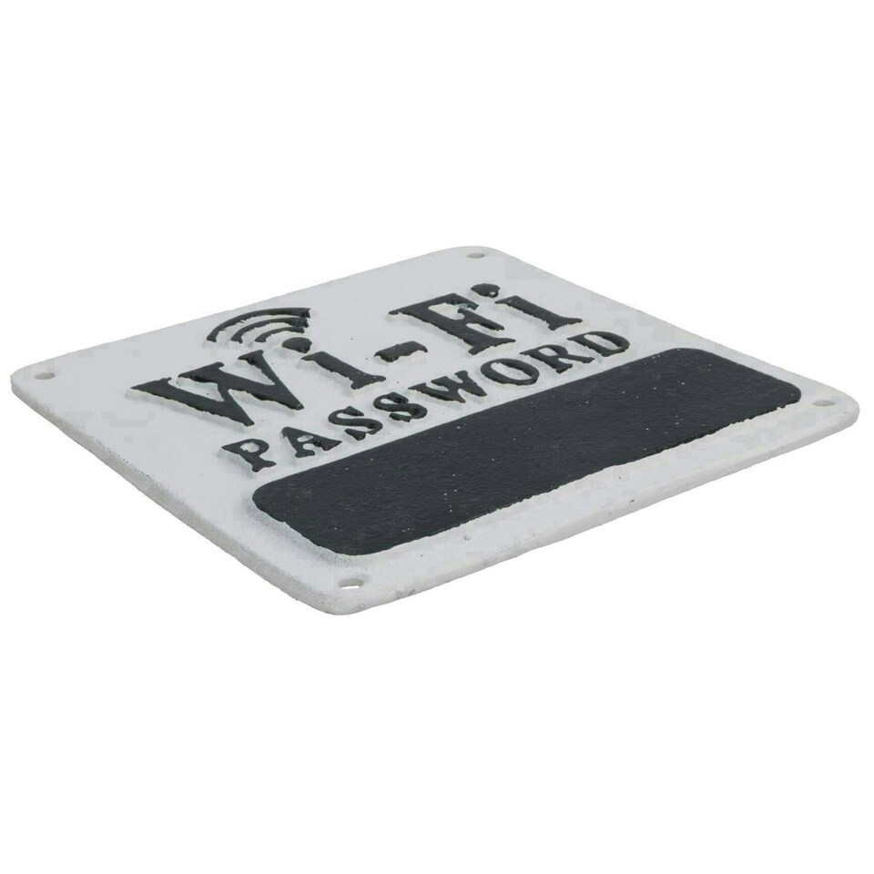 image 1 of Wi-Fi Password Cast Iron Sign Plaque Wall Door House Hotel Bar Cafe Shop Pub