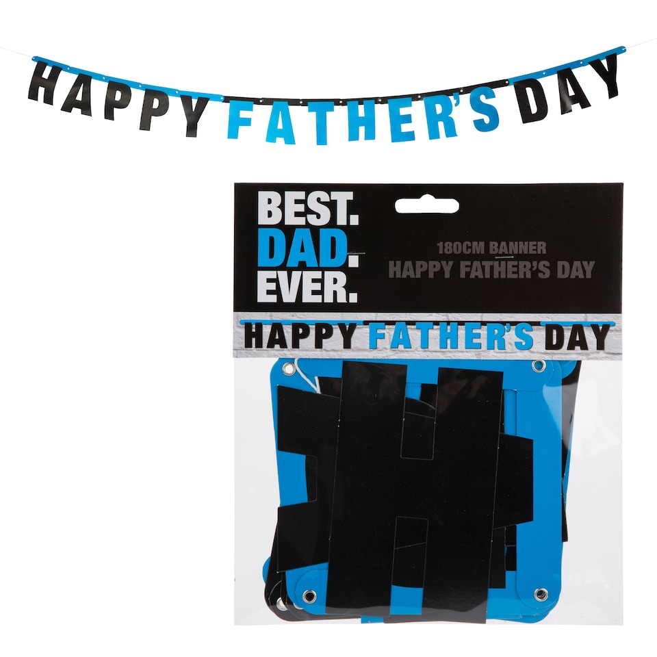 VFM e-Store Happy Father's Day Banner - Best Dad Ever 180cm