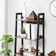 image 6 of 4-Tier Slim Ladder Shelf Vertical Bookcase Storage Unit for Home Office, Rustic Brown and Ink Black