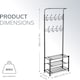 image 2 of House of Home Metal Hat Coat Stand Clothes Plus Shoes Rack Umbrella Steel Stand Hanger Hooks Black | Black